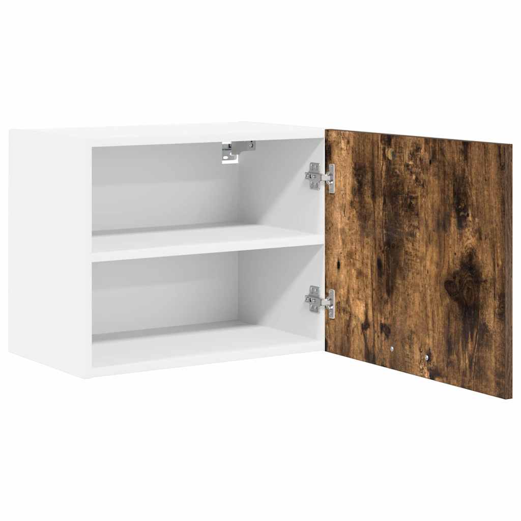 Hanging Cabinet Riga Smoked Oak and White 50 x 31 x 40 cm